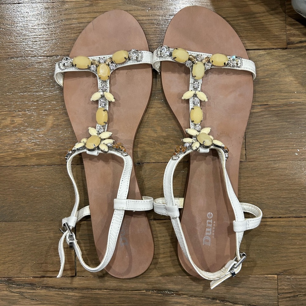 Jewel encrusted flat sandals